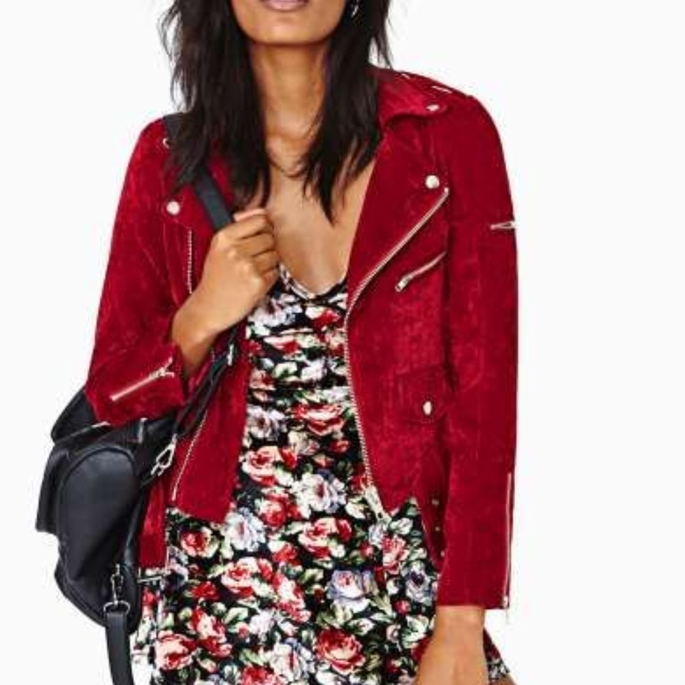 UNIF Sangre Moto Jacket Red Velvet MEDIUM